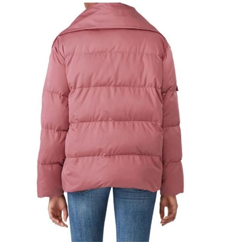 NWT Avec Les Filles Dark Pink Belted Puffer Jacket Size Small - Picture 2 of 12